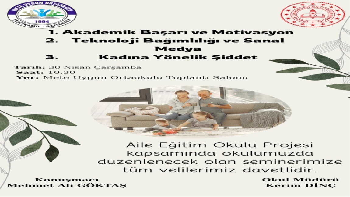 Aile Eğitim Okulu Projesi